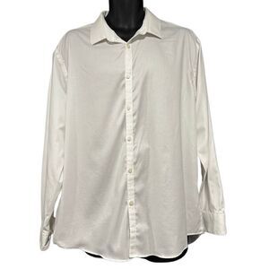 Awearness Kenneth Cole Slim Non-Iron White Dress Button Up Down Shirt Men’s 17.5